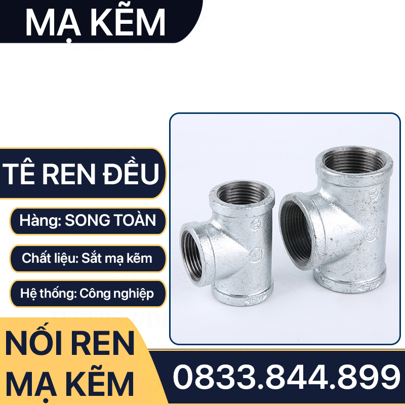 Tê Ba Đầu Ren Trong Sắt Mạ Kẽm - Sự Lựa Chọn Hoàn Hảo Cho Kết Nối