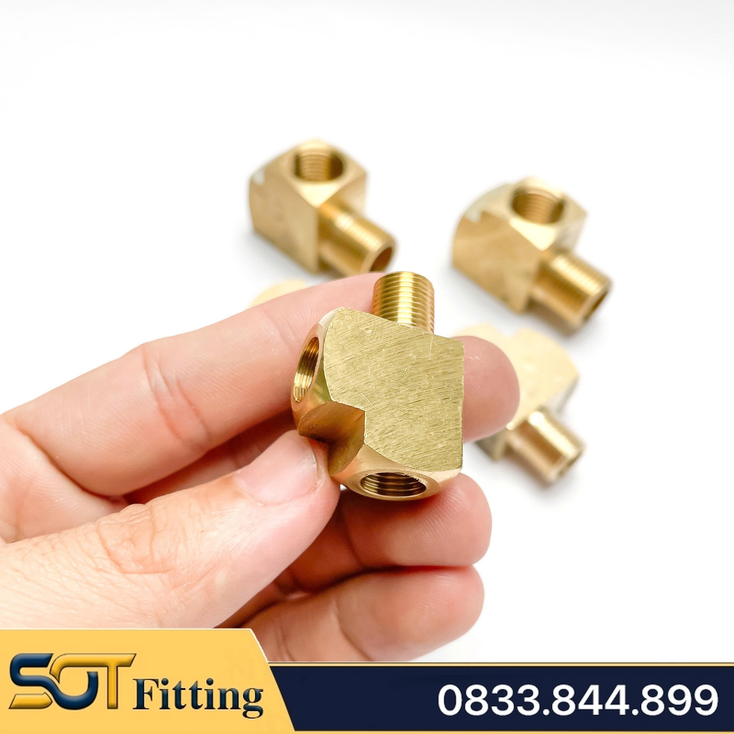 Tê Ren Trong Ren Ngoài 9.6 13 17 21 Lệch / Nối Cạnh & Giữa - Đồng Thau