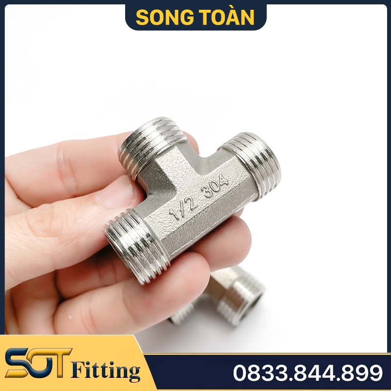 Tê / T 3 Đầu Ren Ngoài 1/2 (21) Inox - Chắc Chắn và Bền Bỉ Cho Hệ Thống