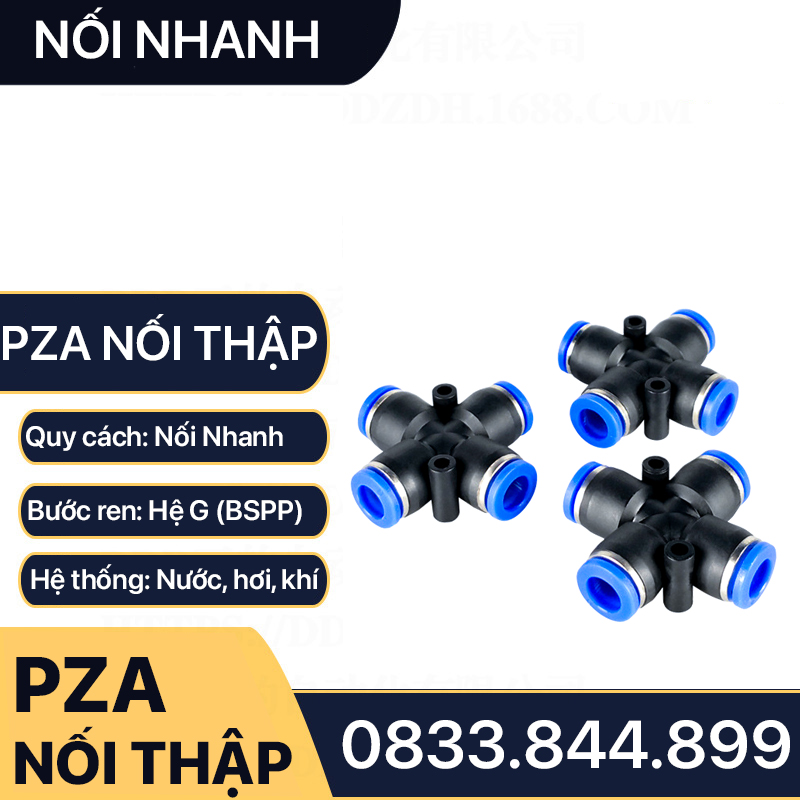 Nối Thập 4 Ngã, Thập 4 Ngã PZA Nối Nhanh Phun Sương Khí Nén