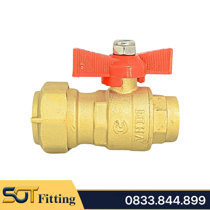 Van Bi Đồng Liên Hợp MIHA Ren Trong Tay Bướm ABS - Brass Combination Ball Valve With Butterfly Handle, Female