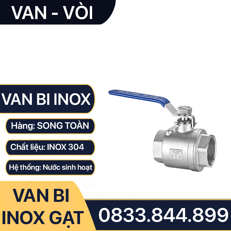 Van Bi Inox Tay Gạt, Van Bi Tay Gạt Inox 90 độ SUS 304, 316