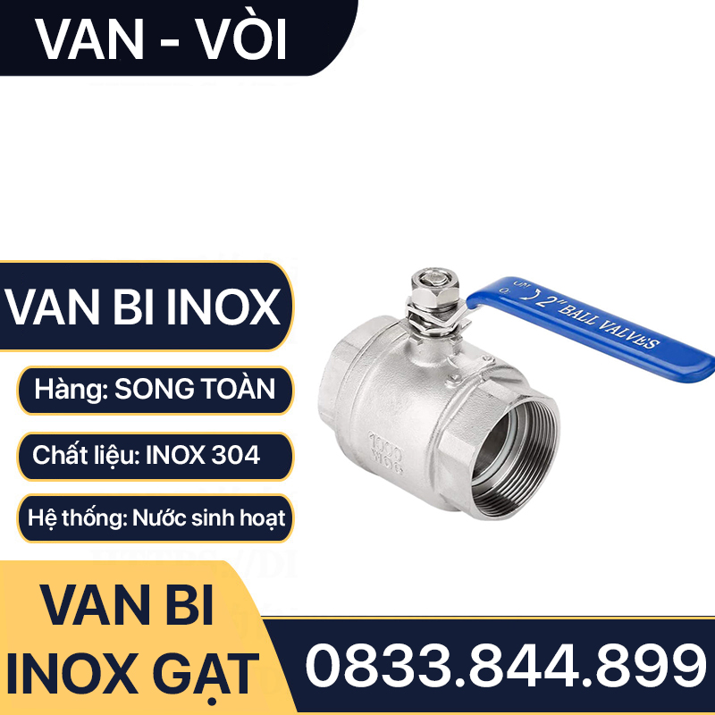 Van Bi Inox Tay Gạt, Van Bi Tay Gạt Inox 90 độ SUS 304, 316