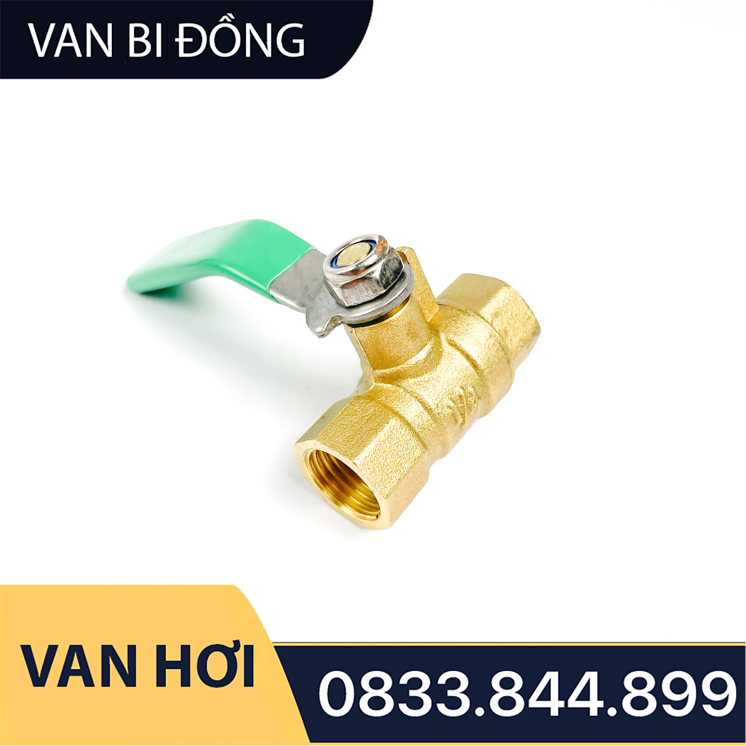 Van Bị Khóa Đồng Phi 1/4 (13) Bằng Đồng - Hai Đầu Ren Trong - Loại Dày, Hãng RY