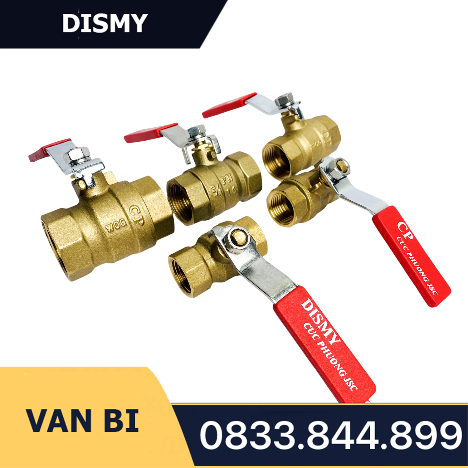Van Bi Ren Đồng Tay Dài DISMY PN16 / Long Sleeve Copper Threaded Ball Valve