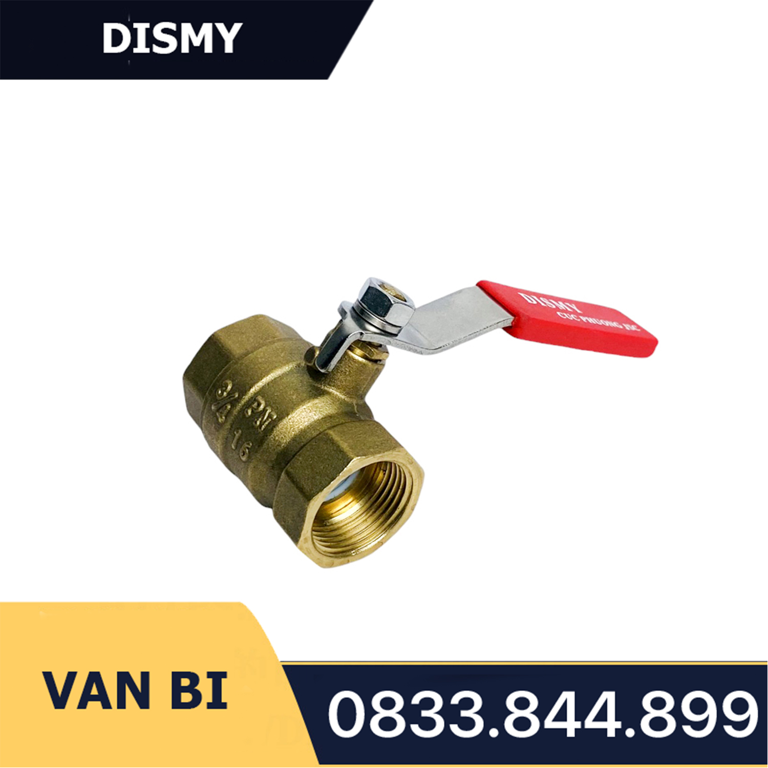 Van Bi Ren Đồng Tay Dài DISMY PN16 / Long Sleeve Copper Threaded Ball Valve