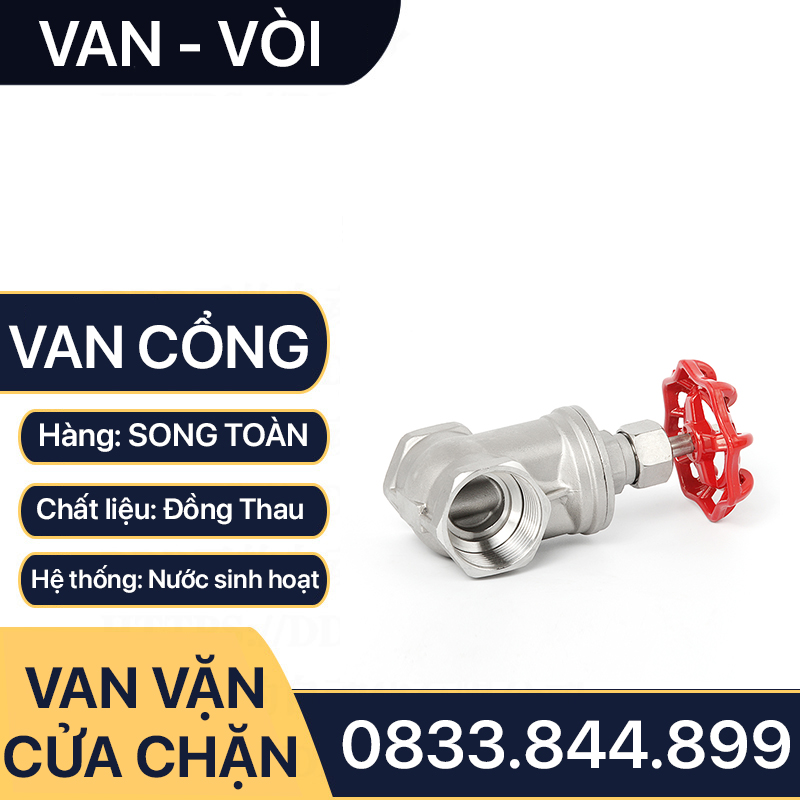 Van Cửa Inox, Van Cổng Inox Tay Vặn 360 độ