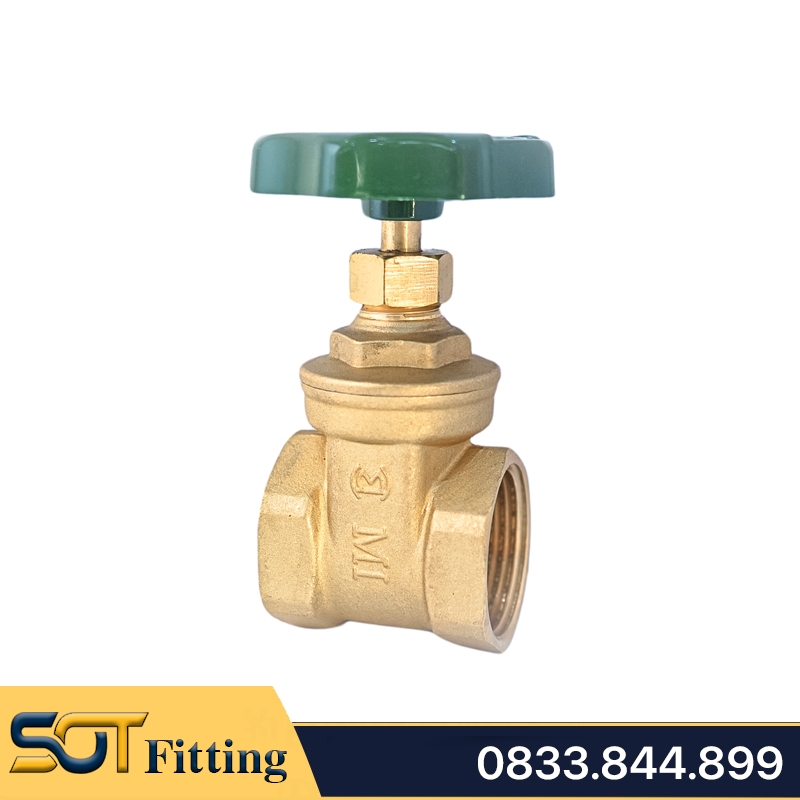 Van Cửa Đồng MI Tay Vô Lăng Vặn 360 Độ Thương Hiệu Minh Hòa - Brass Gate Valve