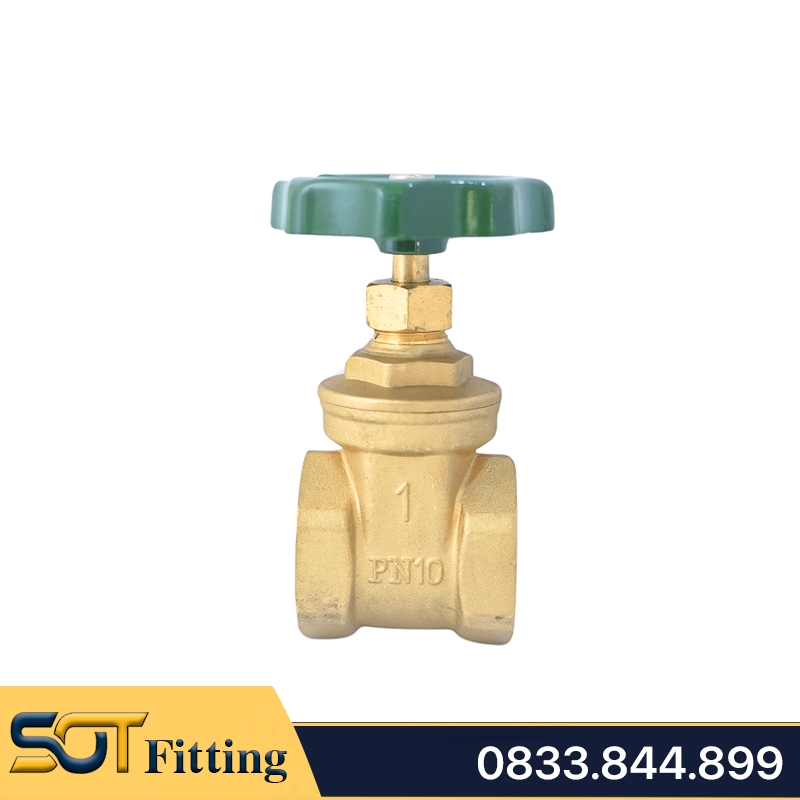 Van Cửa Đồng MI Tay Vô Lăng Vặn 360 Độ Thương Hiệu Minh Hòa - Brass Gate Valve