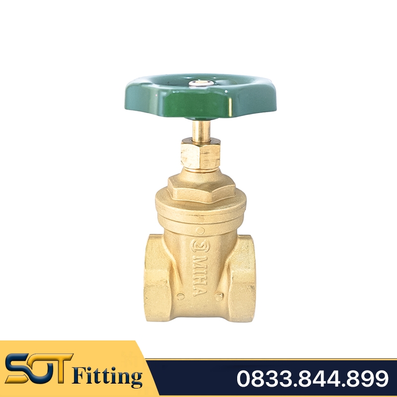 Van Cửa Đồng MIHA Tay Vô Lăng Vặn 360 Độ Thương Hiệu Minh Hòa - Brass Gate Valve