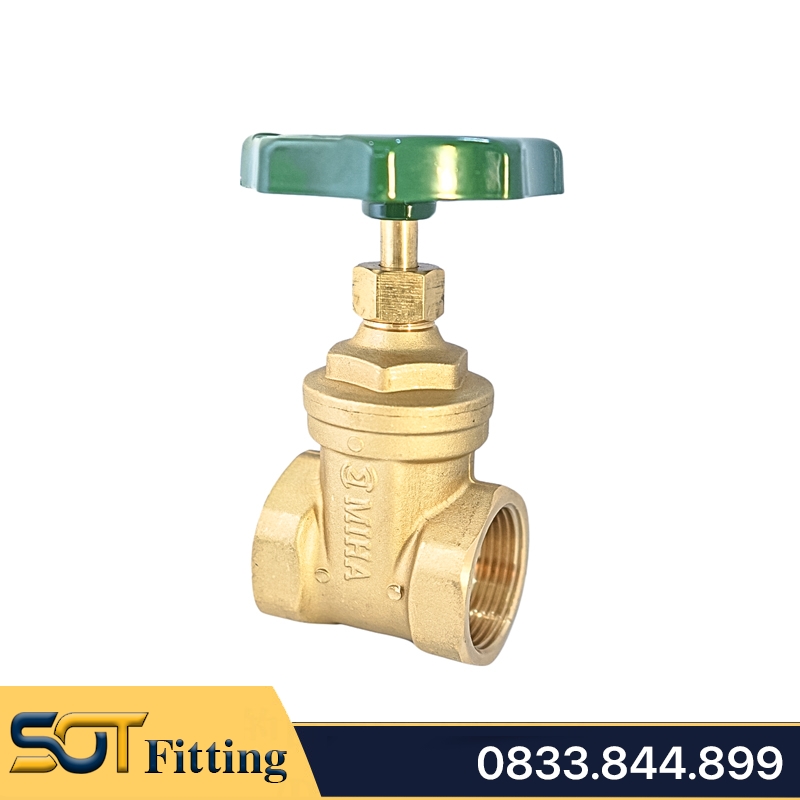 Van Cửa Đồng MIHA Tay Vô Lăng Vặn 360 Độ Thương Hiệu Minh Hòa - Brass Gate Valve