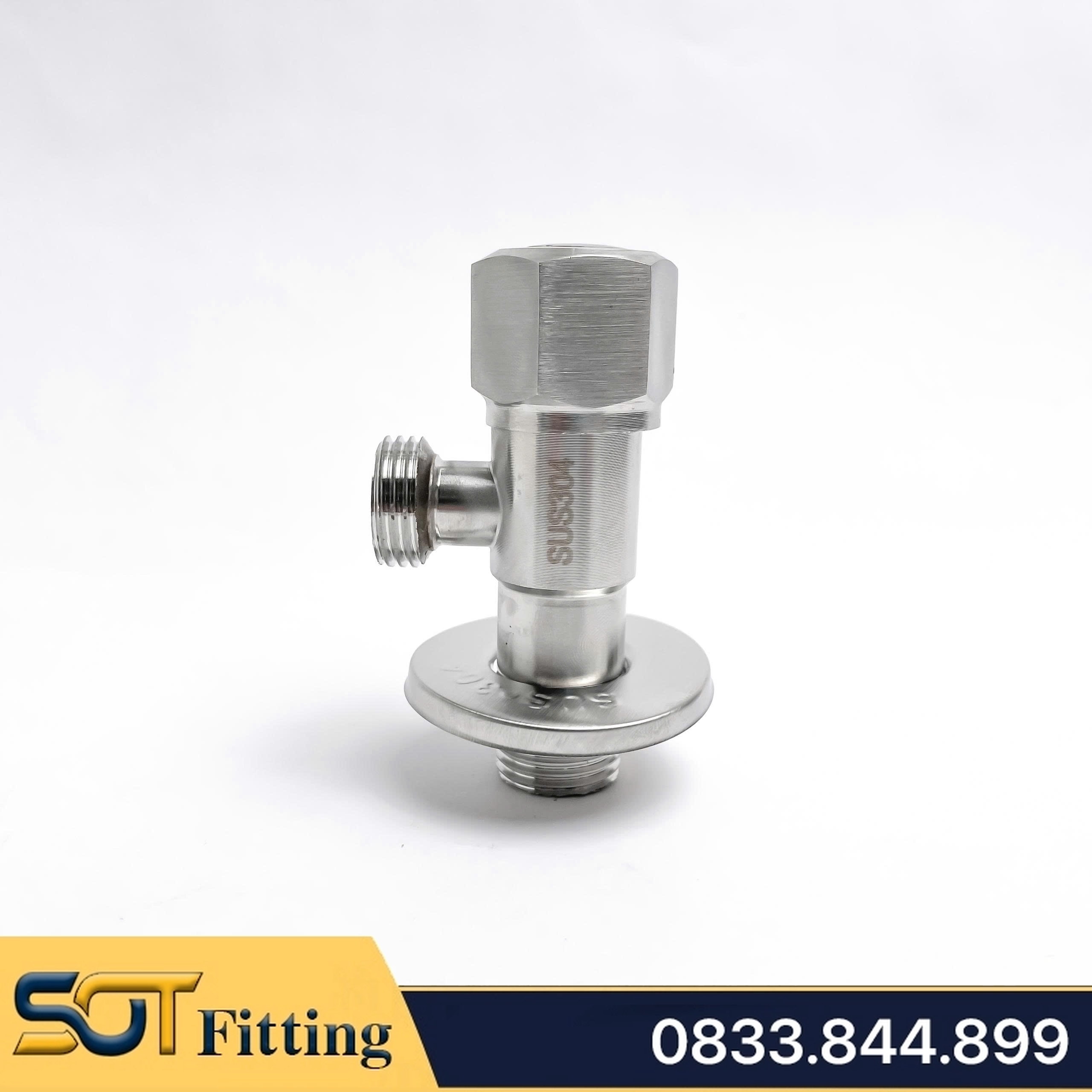 Van F Chia Nước 2 Ngã Bồn Cầu Inox 304, Van Giảm Áp Inox Ren 21 Lắp Đặt Chia Nước Bồn Cầu, Vòi Xịt