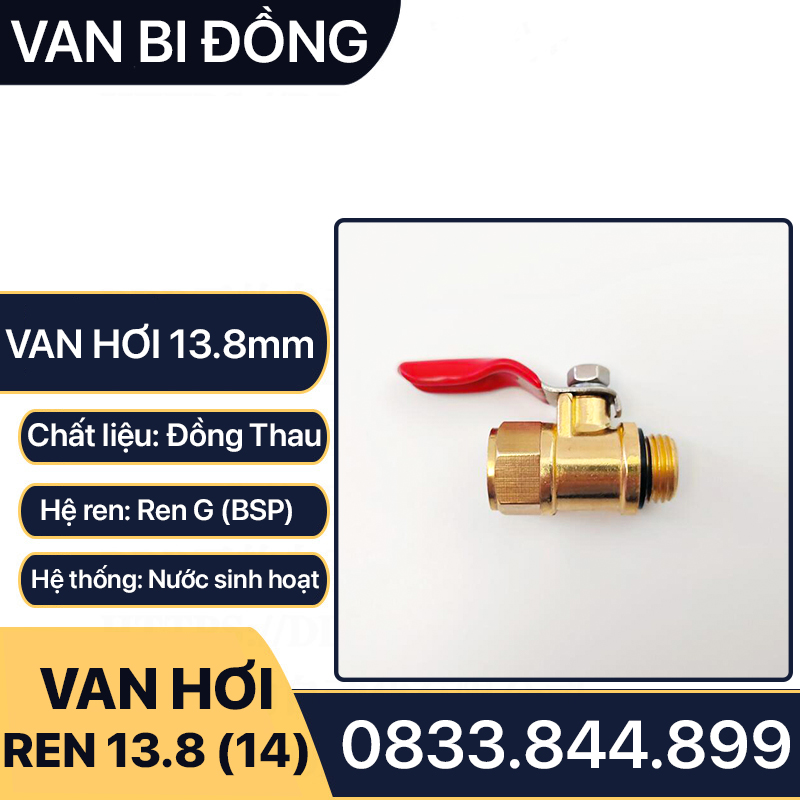 Van Hơi Ren 13.8, Van Hơi Ren Trong Ren Ngoài 14 - Tay gạt