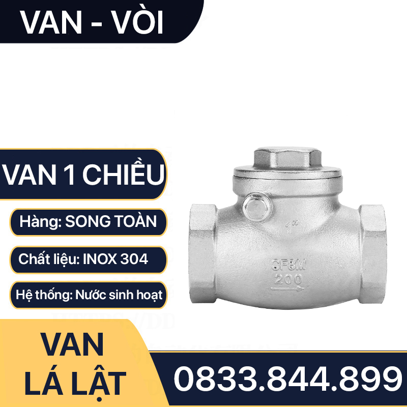 Van Một Chiều, Van 1 Chiều Lá Lật Inox 304