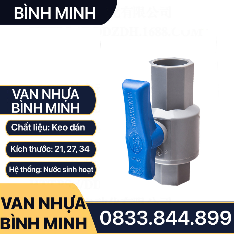 Van Khoá Nước BÌNH MINH, Khoá Nhựa Bình Minh 21 27 34