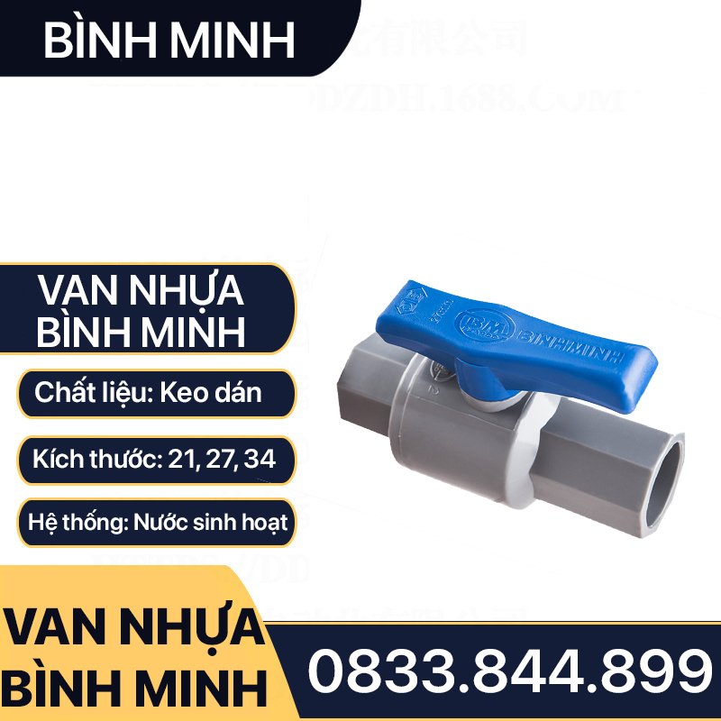 Van Khoá Nước BÌNH MINH, Khoá Nhựa Bình Minh 21 27 34