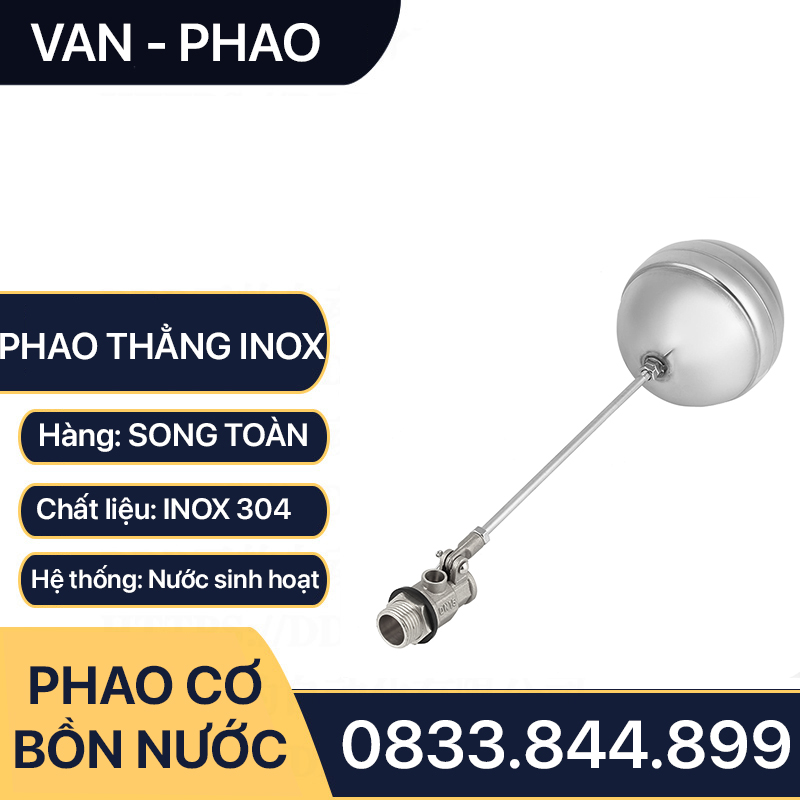 Van Phao Bồn Nước Inox, Phao Cơ Inox Tự Động Ngắt Nước 21 27 34 - Inox