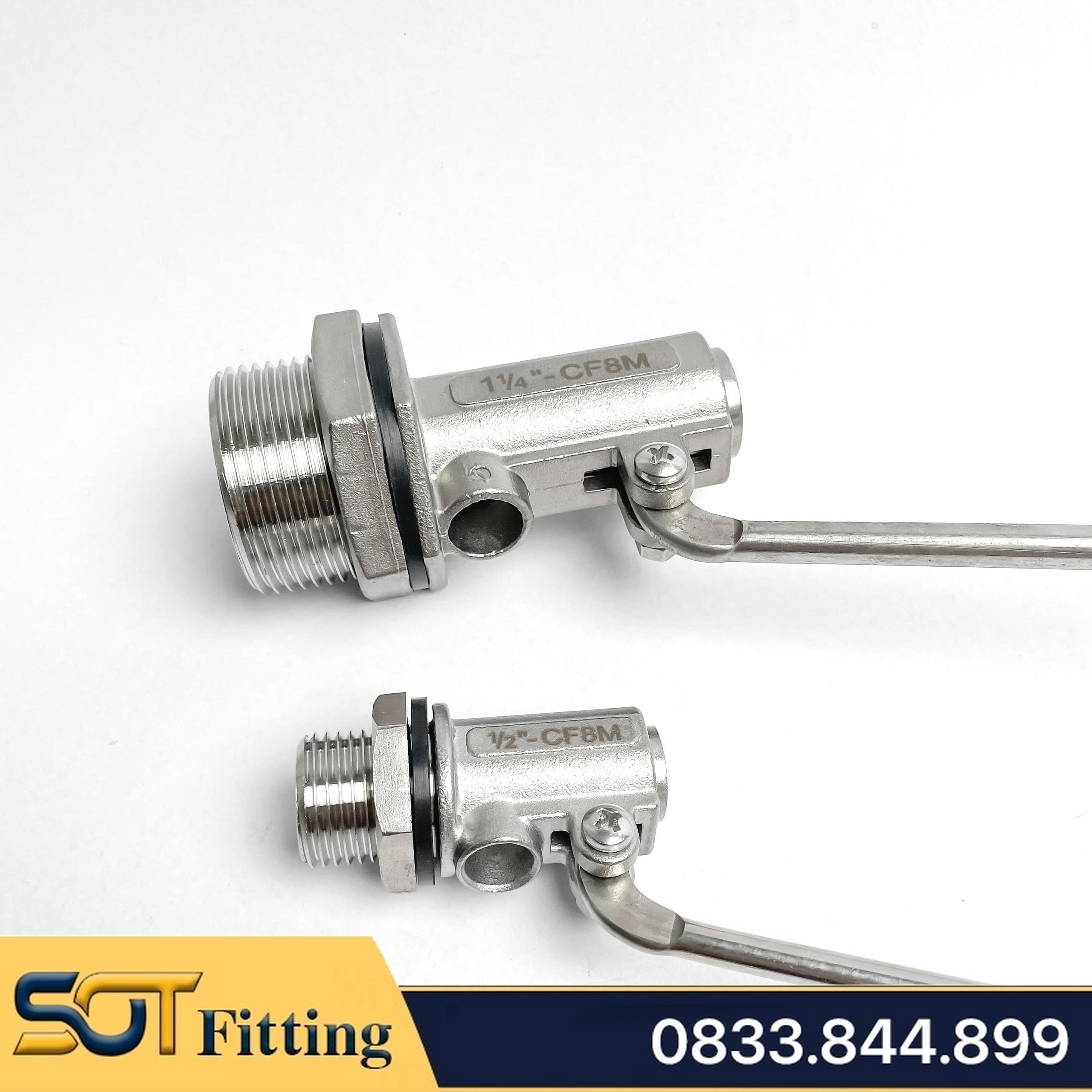 Van Phao Inox, Phao Cơ Inox Tự Động Ngắt Nước 21 27 34 42 49 60 - Inox SUS 304