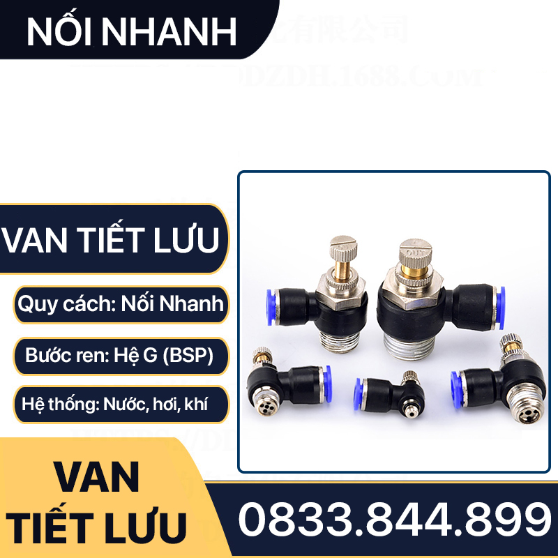 Van Tiết Lưu Nối Nhanh, Van Chỉnh Lưu ESL Khí nén Ren Ngoài Nối Nhanh