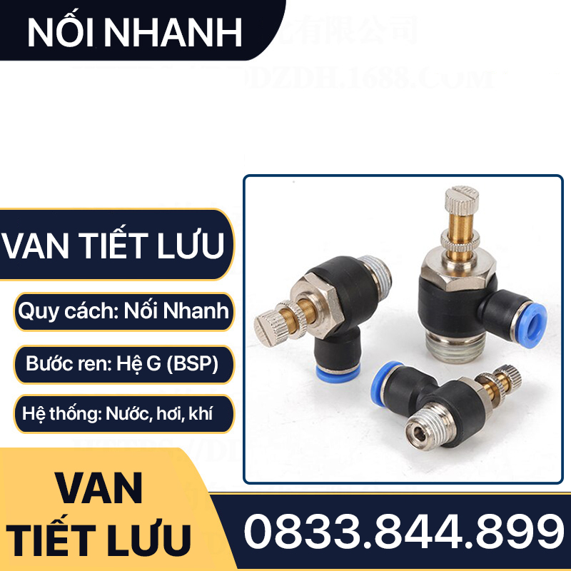 Van Tiết Lưu Nối Nhanh, Van Chỉnh Lưu ESL Khí nén Ren Ngoài Nối Nhanh