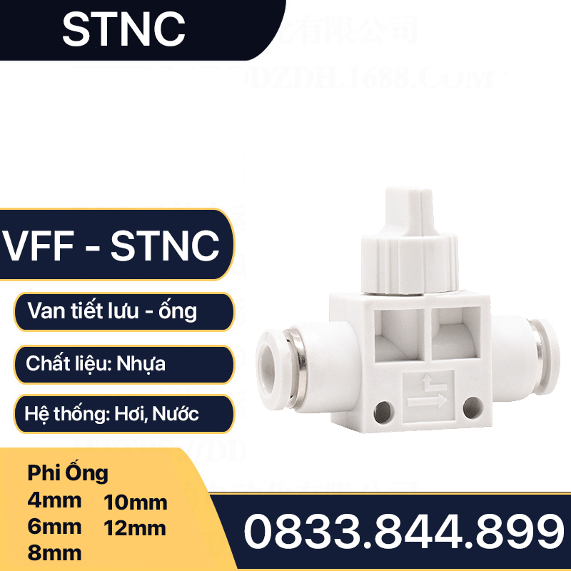 Van Khóa Phun Sương HVFF Khí Nén Nối Nhanh Ống Mềm  STNC Ống 4 6 8 10 12 16 - Màu Trắng (Chính Hãng)