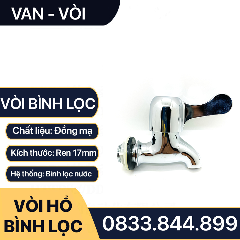 Vòi Bình Lọc, Vòi Lọc Nước Đồng Mạ Crome Tay Gạt Lắp Đặt Bình Lọc Nước Gia Đình