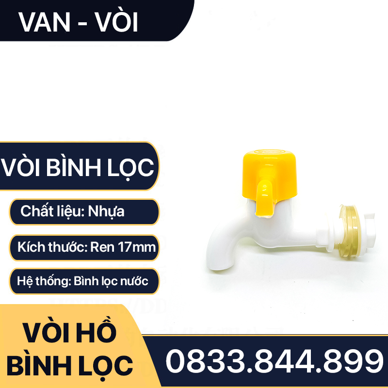 Vòi Bình Lọc Nước, Vòi Lọc Nước Nhựa Tay Gạt Lắp Đặt Bình Lọc Nước Gia Đình Ren 17