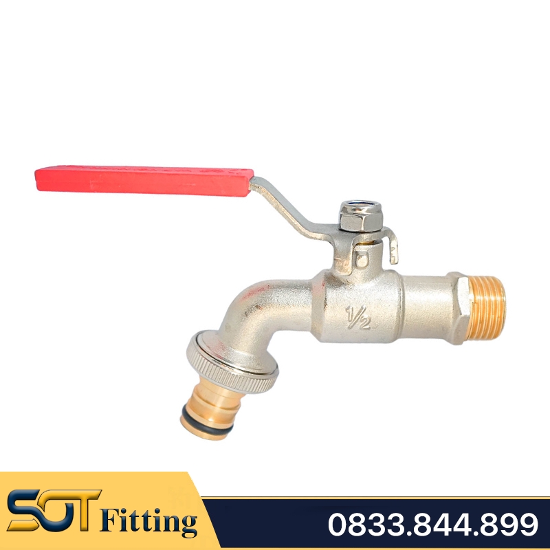 Vòi Đồng Mạ MIHA Tay Gạt Inox - Brass Taps With Stainless Steel Lever Handle