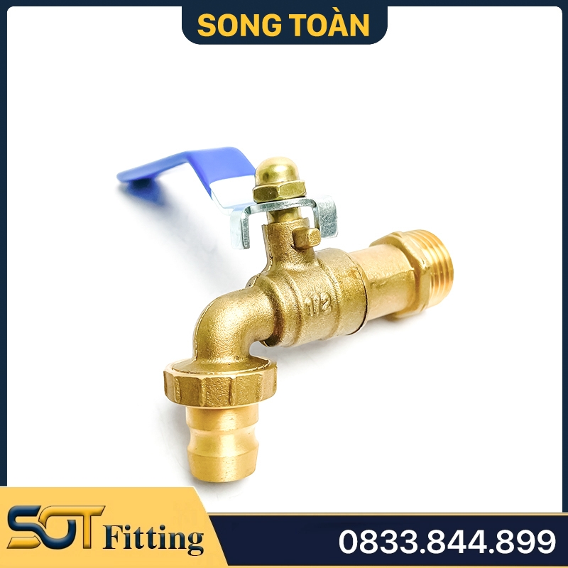 Vòi Đồng Sano, Vòi Xả Nước Đồng Thau Tay Gạt Ren Ngoài 21, 27