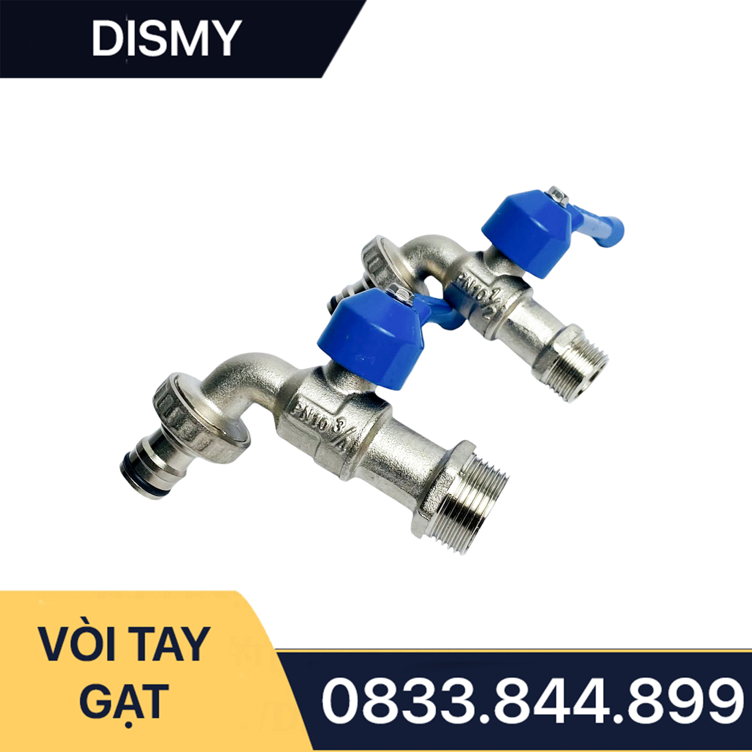 Vòi Gạt Tay Dài Hợp Kim Nhôm Dismy PN10 Đồng Mạ / Long Handle Wiper B