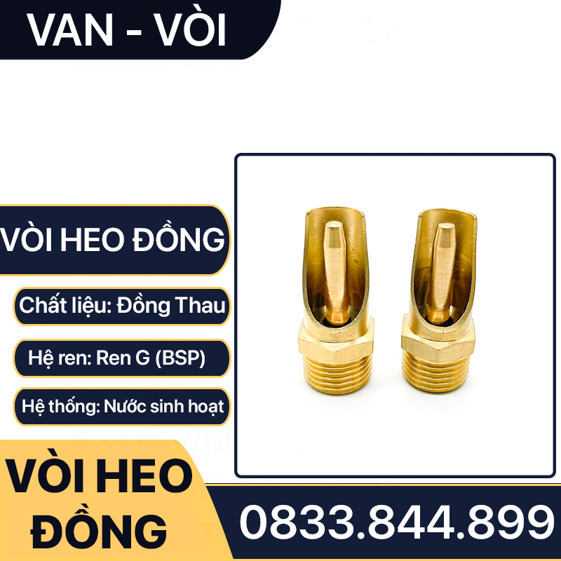 Vòi Heo Đồng, Vòi Uống Nước Cho Heo Đồng Thau - Ren 21 27