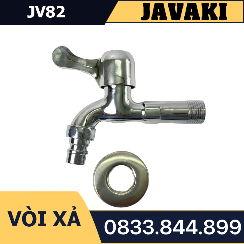 Vòi Hồ JV82 Me Thân Dài Xả Nước Hợp Kim Mạ Crom Tay Bằng Khóa Gạt - Thương Hiệu Javaki