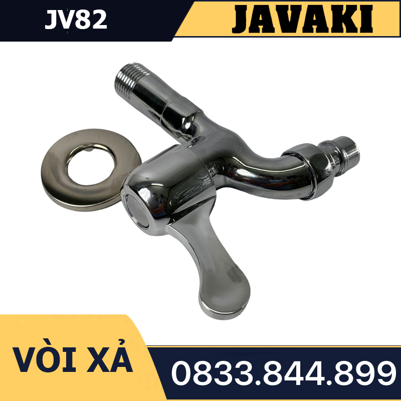 Vòi Hồ JV82 Me Thân Dài Xả Nước Hợp Kim Mạ Crom Tay Bằng Khóa Gạt - Thương Hiệu Javaki