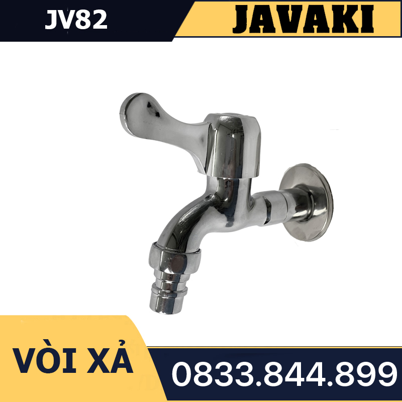 Vòi Hồ JV82 Me Thân Dài Xả Nước Hợp Kim Mạ Crom Tay Bằng Khóa Gạt - Thương Hiệu Javaki