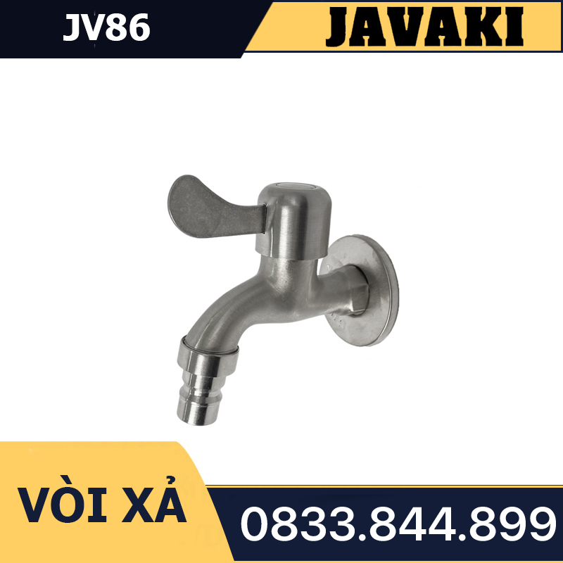 Vòi Hồ JV86 Xả Nước Tay Ghép Khóa Gạt 90 Độ Inox 304 - Thương Hiệu Javaki