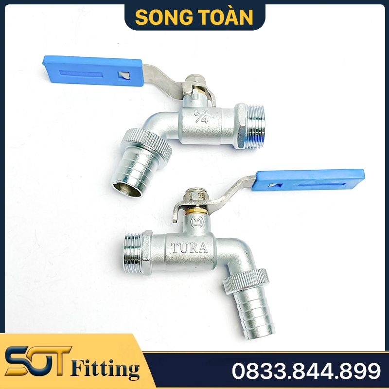 Vòi Hợp Kim Kẽm TURA Tay Gạt Inox - Zinc Taps With Stainless Steel Lever Handle
