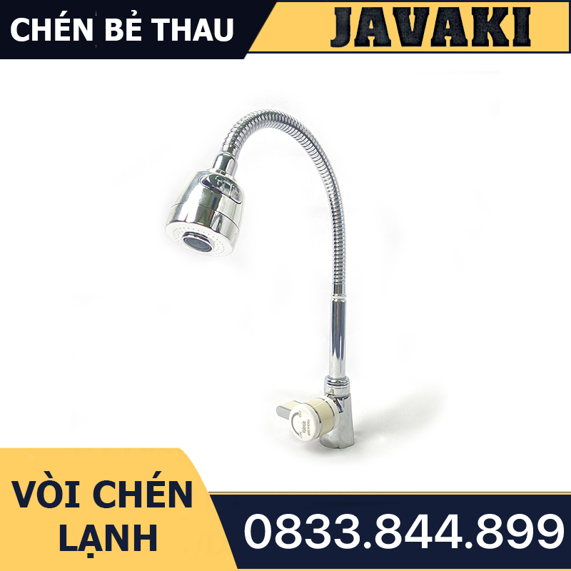 Vòi Rửa Chén Bát Đầu Bẻ Thân Mềm Dùng Nước Lạnh - JAVAKI | Vòi Nước Lạnh Cao Cấp