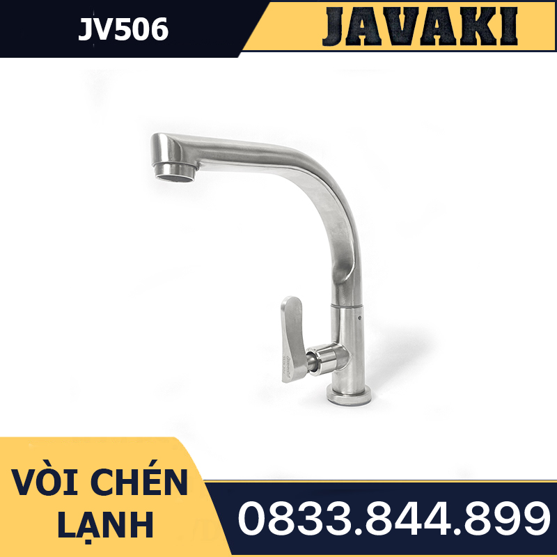 Vòi Rửa Chén Bát JV506 Dùng Nước Lạnh JAVAKI | SUS 304 Cao Cấp Nhám Mờ