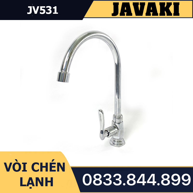 Vòi Rửa Chén Bát JV531 Thau Mạ Crom Nước Lạnh JAVAKI | Vòi Nước Lạnh Cao Cấp