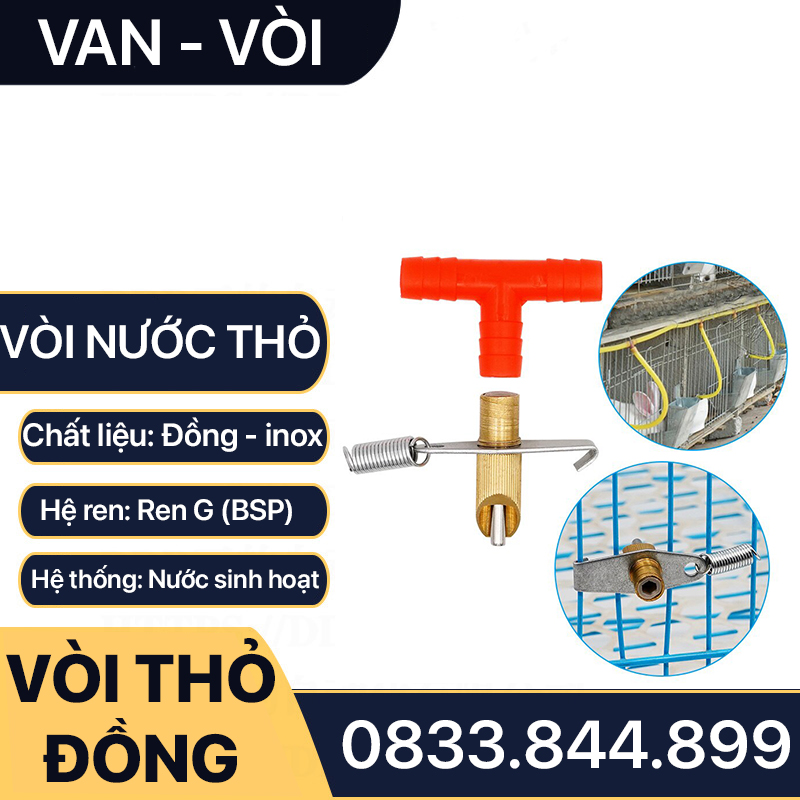 Vòi Thỏ Uống Nước, Vòi Uống Nước Cho Thỏ Đồng Thau