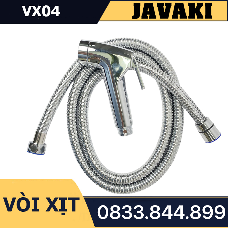 Vòi Xịt VX03 Đồng Mạ Crom Gắn Bồn Cầu Bệt Vệ Sinh - Thương Hiệu JAVAKI