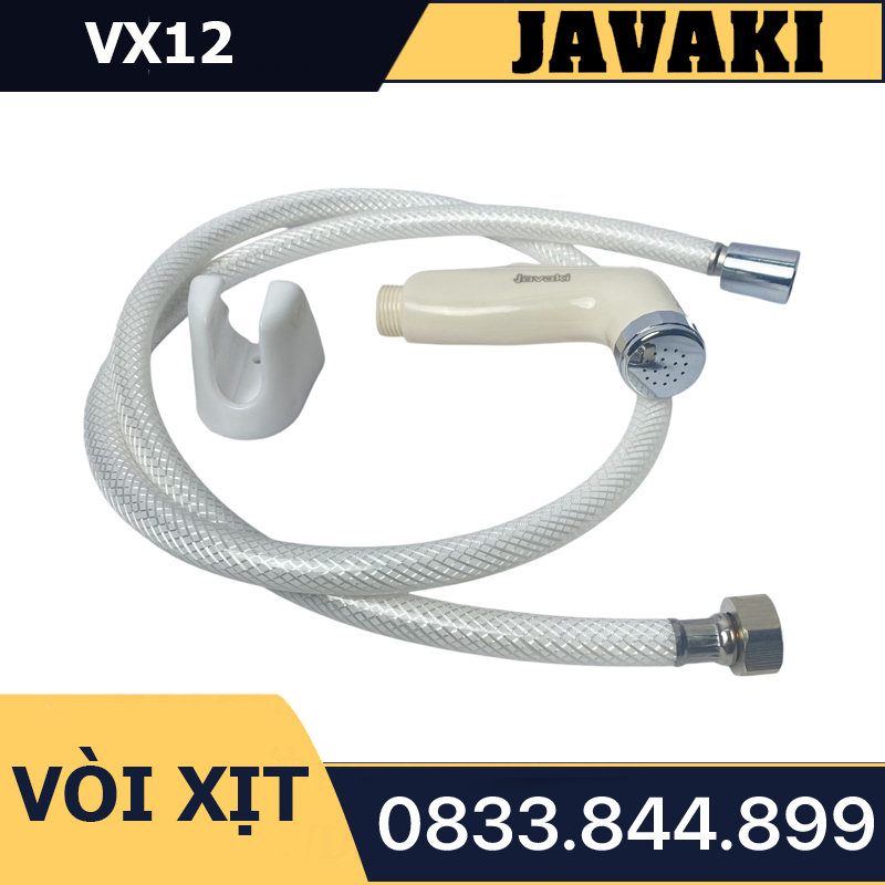 Vòi Xịt VX12 Tay Chìm Nhựa Gắn Bồn Cầu Bệt Vệ Sinh - Thương Hiệu JAVAKI