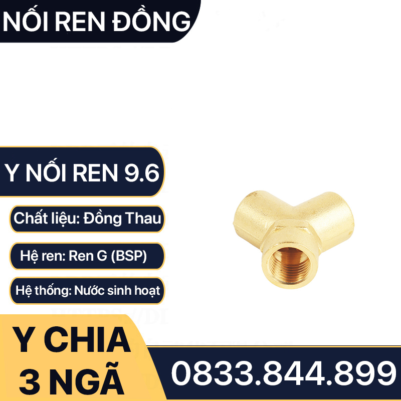 Nối Ren Chữ Y, Nối Ren Trong Chữ Y Chân Ren 9.6 - Đồng Thau