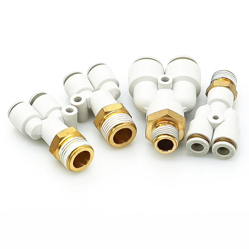 Y Nối Nhanh PX Ren Ngoài Nối Nhanh Cắm Ống STNC Ống 4 6 8 10 12 16 - Màu Trắng (Chính Hãng)