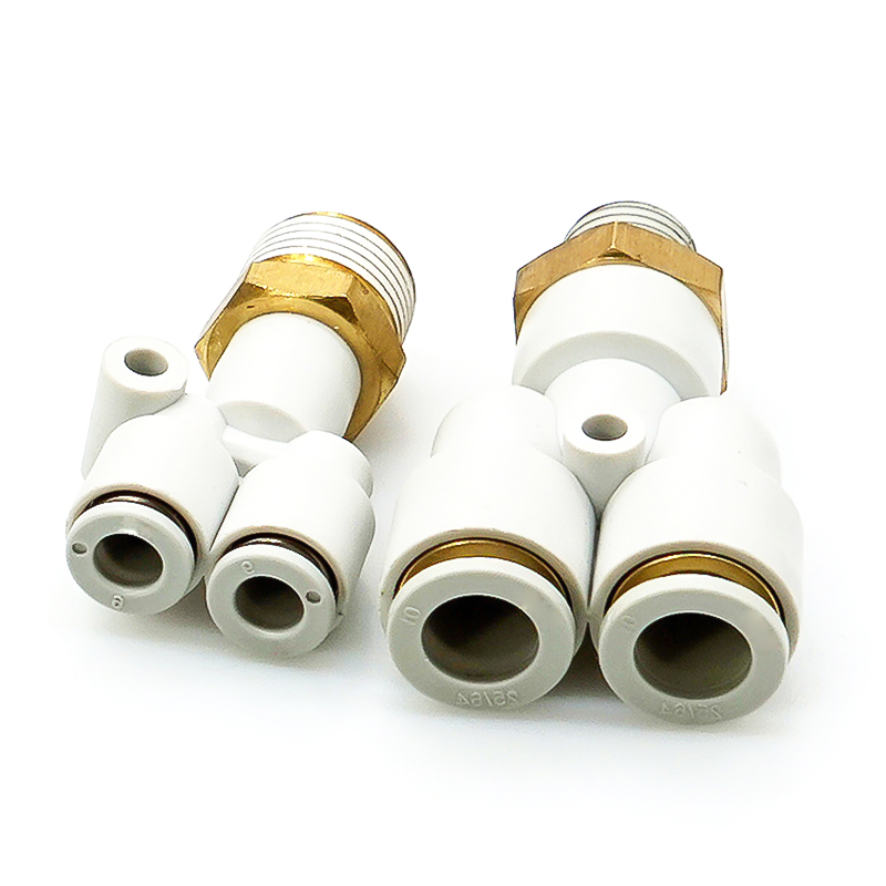 Y Nối Nhanh PX Ren Ngoài Nối Nhanh Cắm Ống STNC Ống 4 6 8 10 12 16 - Màu Trắng (Chính Hãng)