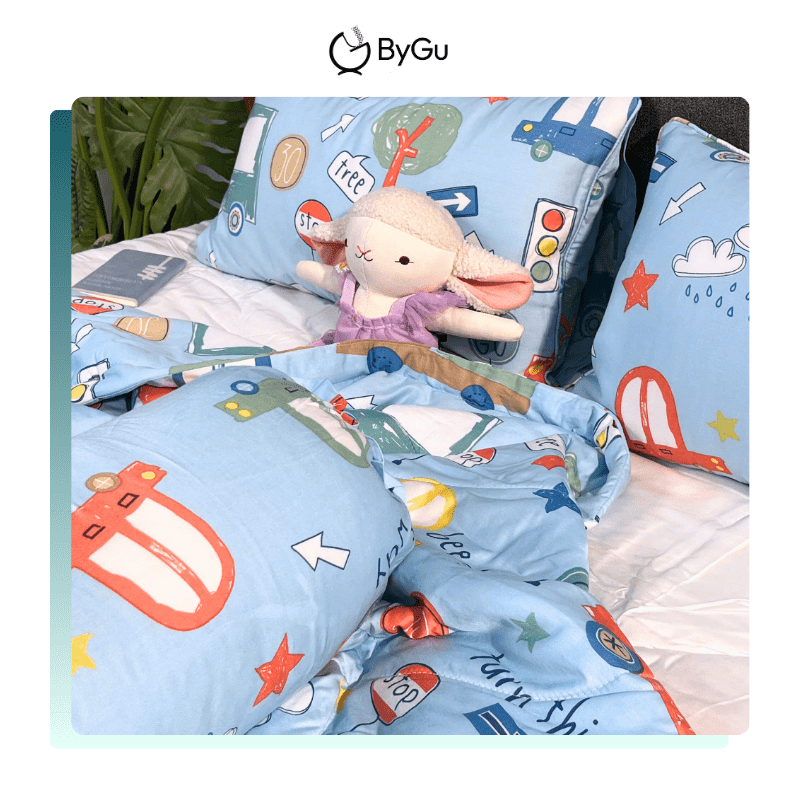 Mền/ chăn chần và gối Lụa Tencel ByGu cho bé - 018