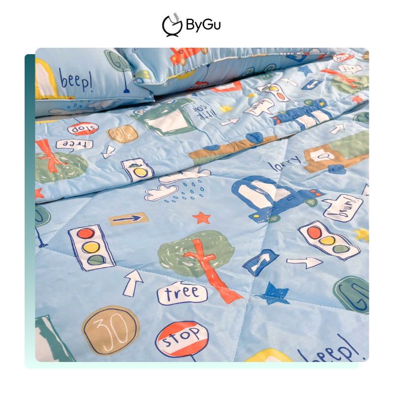 Mền/ chăn chần và gối Lụa Tencel ByGu cho bé - 018