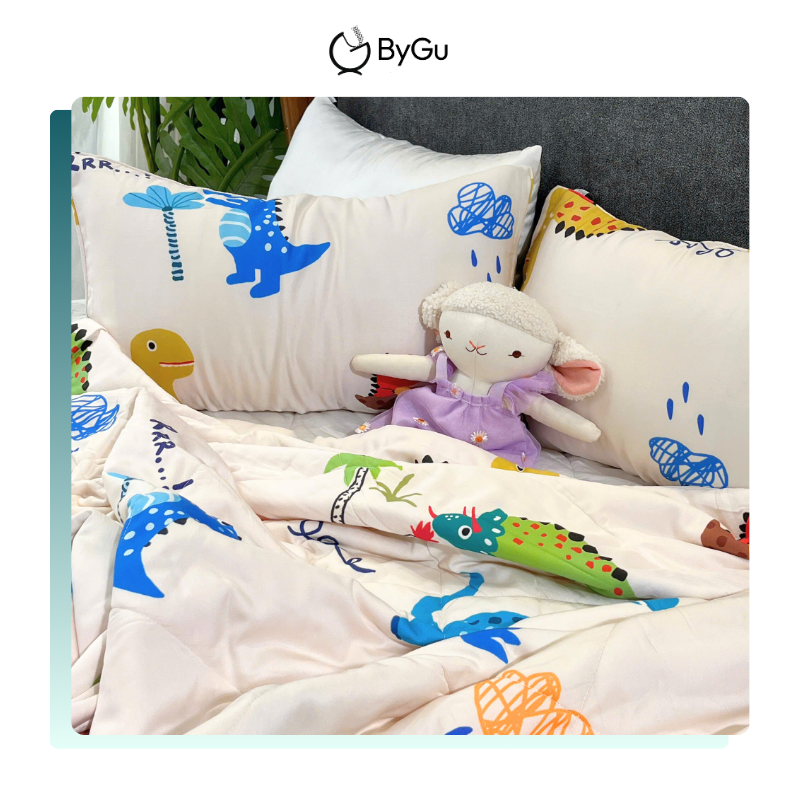 Mền/ chăn chần và gối Lụa Tencel ByGu cho bé - 040