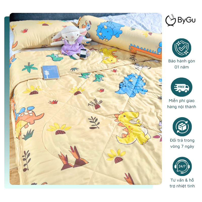 Mền/ chăn chần và gối Lụa Tencel ByGu cho bé - 041
