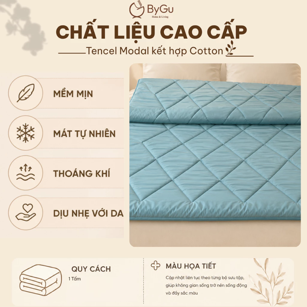Nệm lụa mát Tencel đa năng gấp gọn ByGu